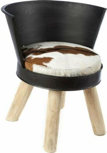 Σκαμπό Σαλονιού με Πλάτη Artekko Mona Galvani 68x61x61cm Μαύρο