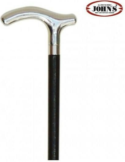 Ξύλινο Μπαστούνι John's με Μεταλλική Λαβή "Τ" 90cm 15281 Μαύρο