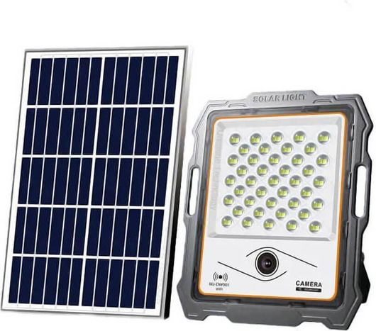 Προβολέας LED Ηλιακός Ασφαλείας Με Κάμερα & Wifi 100w Mj Dw901 Μαύρο
