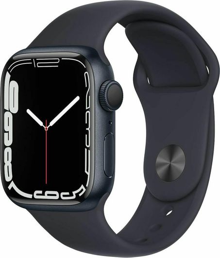 Apple Watch Series 7 41mm Αδιάβροχο με Παλμογράφο Μαύρο