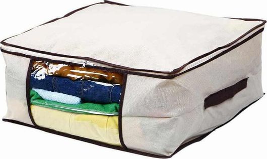 Θήκη Αποθήκευσης Ρούχων Viosarp Επιδαπέδια Υφασμάτινη 45x30x20cm JZ-001 Εκρού