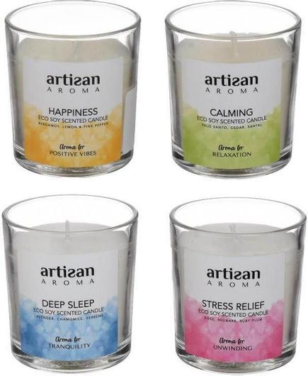 Αρωματικό Κερί Click Παραφίνης 4 Αρώματα 7x7.5x8cm 120gr