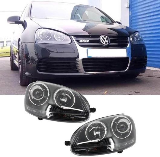 Σετ Μπροστινά Φανάρια Carner για Volkswagen Golf V (5) 03-08 Projectors GTI / R32 Look Μαύρα H7/H7 με Μοτέρ & E-Mark