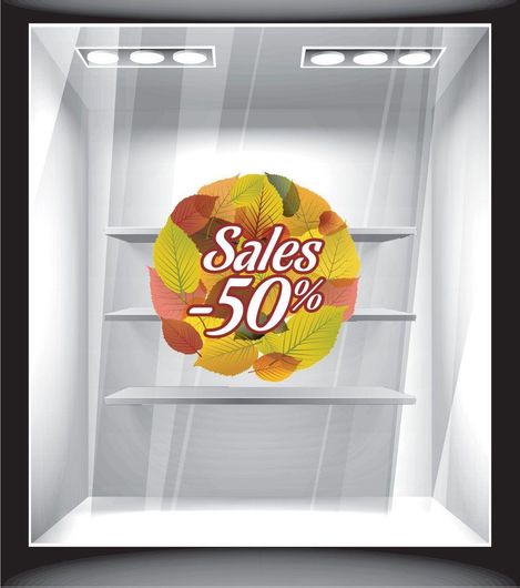 Αυτοκόλλητο Βιτρίνας Φθινόπωρο 2 50x50cm Πολύχρωμο