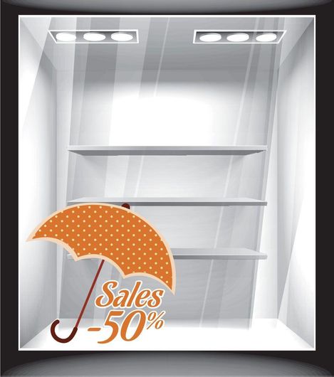 Αυτοκόλλητο Βιτρίνας Φθινόπωρο 9 50x47cm Καφέ