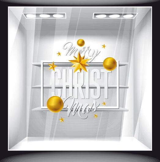 Αυτοκόλλητο Βιτρίνας Χριστουγεννιάτικο 13 60x65cm Πολύχρωμο