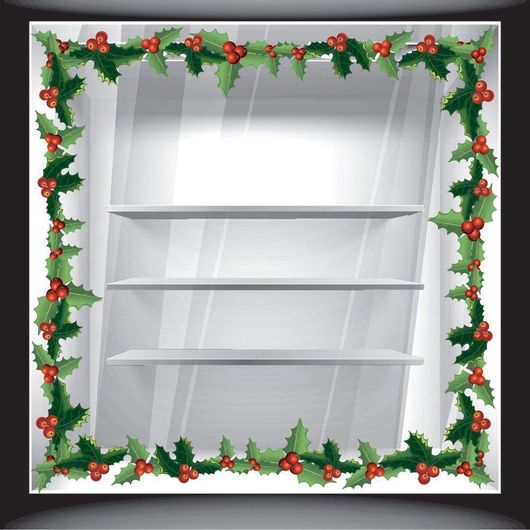 Αυτοκόλλητο Βιτρίνας Χριστουγεννιάτικη Μπορντούρα 100x16cm Πολύχρωμο