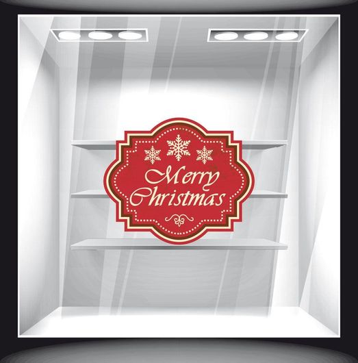 Αυτοκόλλητο Βιτρίνας Χριστουγεννιάτικο 48 60x60cm Κόκκινο