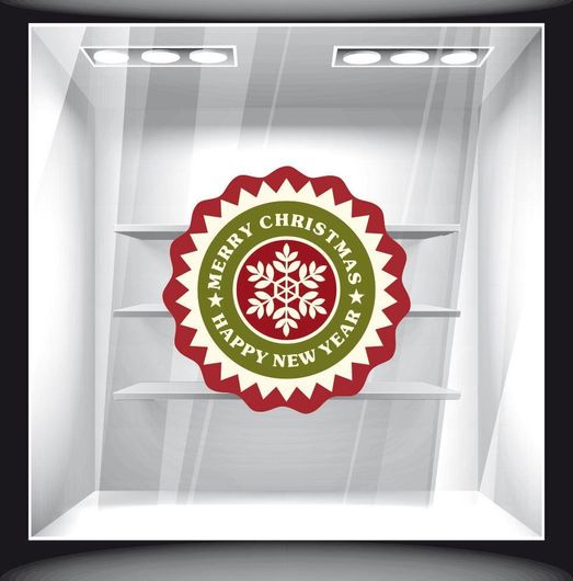 Αυτοκόλλητο Βιτρίνας Χριστουγεννιάτικο 51 60x60cm Πολύχρωμο