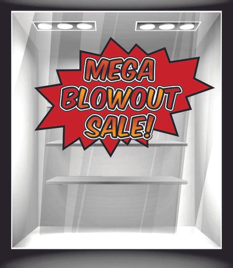 Αυτοκόλλητο Εκπτώσεων 96 50x36cm Κόκκινο