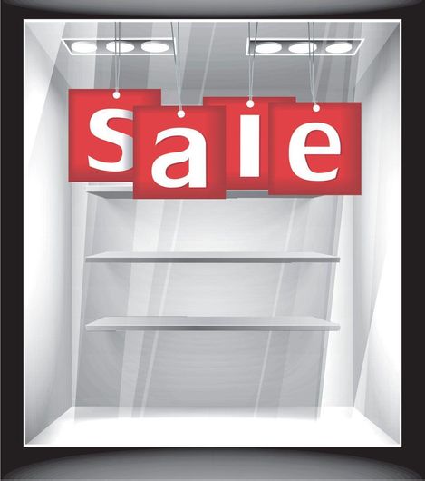 Αυτοκόλλητο Εκπτώσεων Sale Τετράγωνα 50x30cm Κόκκινο