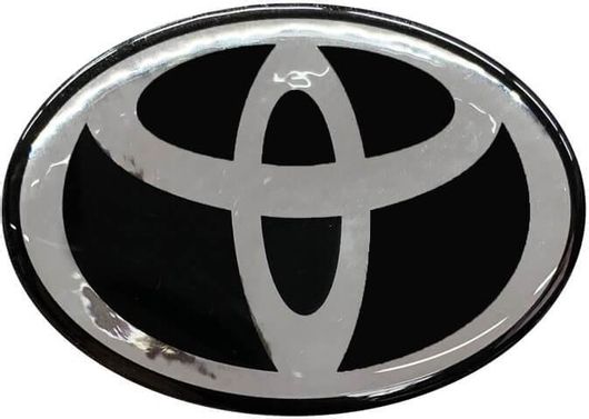 Αυτοκόλλητο Σήμα Τιμονιού Αυτοκινήτου Toyota Σμάλτου 6,5x4,5cm 1τμχ Μαύρο/Χρώμιο