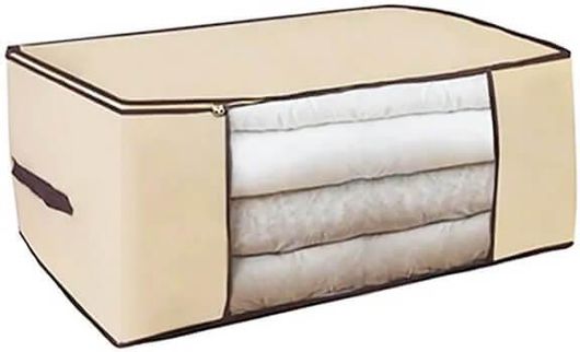 Θήκη Αποθήκευσης 12101B Επιδαπέδια Ρούχων Υφασμάτινη 60x45x30cm Εκρού