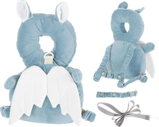 Παιδικό Σακίδιο Μαξιλάρι Πλάτης Ασφαλείας Νυχτερίδα Loco 30cmx20cmx4cm Μπλε