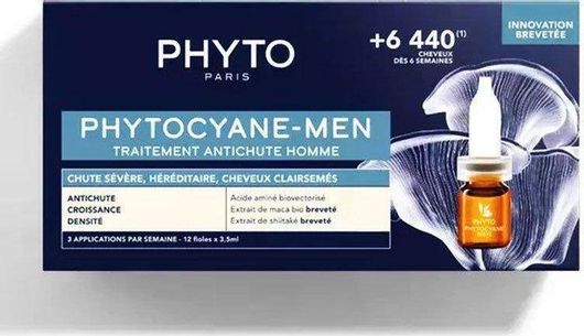 Αμπούλες Μαλλιών Phyto Phytocyane Traitement Anti-Chute κατά της Τριχόπτωσης για Άνδρες 12x5ml