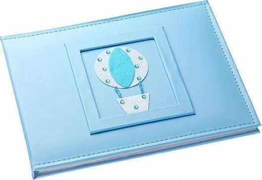 Βιβλίο Ευχών JK Home Decoration 34Χ26cm με Αερόστατο Μπλε