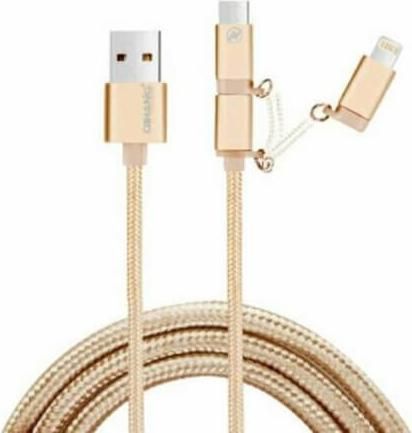 Καλώδιο Lightning QH-C3130 σε USB-A Braided 1m Χρυσό