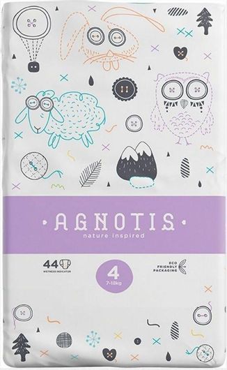 Πάνες με Αυτοκόλλητο Agnotis Baby Eco No.4 για 7-18kg 44τμχ