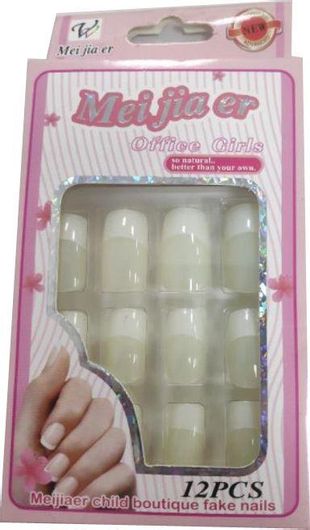 Τεχνητά Νύχια Σετ 12τμχ MJE-024D Λευκό