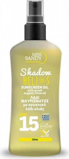 Αντηλιακό Λάδι για το Σώμα SPF15 Miss Sandy Shadow Helios σε Spray 200ml