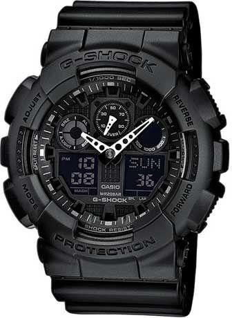 Ανδρικό Ρολόι Casio G-Shock GA-100-1A1ER Χρονογράφος με Καουτσούκ Λουράκι Μαύρο