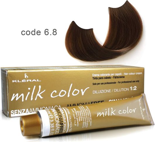 Μόνιμη Βαφή Μαλλιών Kleral Milk Color Κρέμα 6.8 100ml Ξανθό Σκούρο