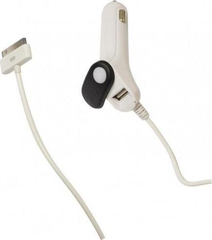 Φορτιστής Αυτοκινήτου για iPhone 4/4s 2100mAh με επιπλέον θύρα USB EKA-Q36