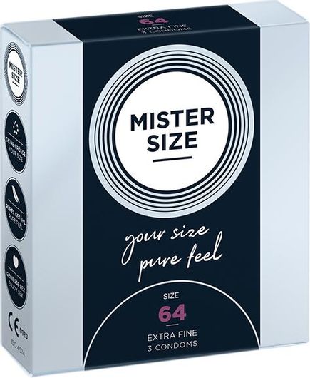 Mister Size Προφυλακτικά Extra Fine Size 64mm Μεγάλα και Λεπτά 3τμχ