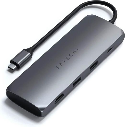 Docking Station Satechi ST-UCHSEM Hybrid USB-C με HDMI 4K PD Γκρι
