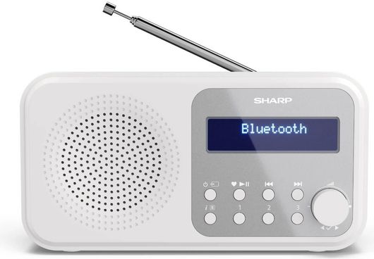Sharp Tokyo Φορητό Ραδιόφωνο Επαναφορτιζόμενο DAB+ με Bluetooth & USB Λευκό