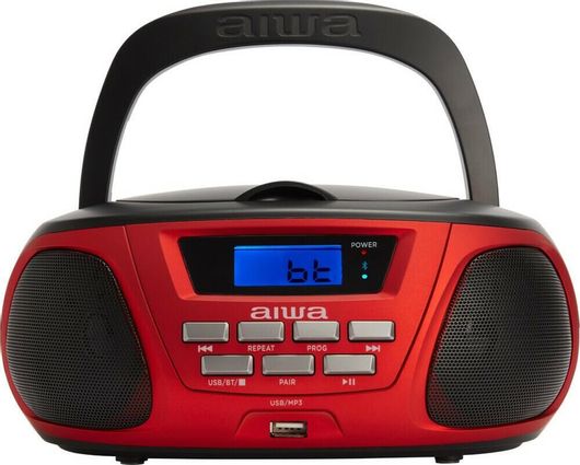 Φορητό Ηχοσύστημα Aiwa BBTU-300RD με Bluetooth/CD Player/MP3 Player/USB/Ραδιόφωνο Κόκκινο