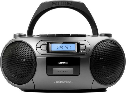 Φορητό Ηχοσύστημα Aiwa BBTC - 550MG με Bluetooth/CD Player/MP3 Player/USB/Κασετόφωνο/Ραδιόφωνο Ασημί