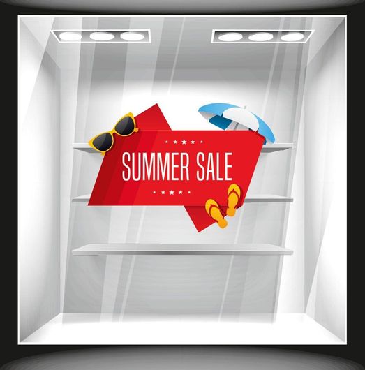 Αυτοκόλλητο Βιτρίνας SU 10017 Summer Sale 8 50x35cm Πολύχρωμο