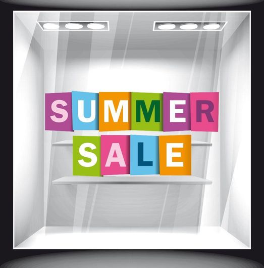 Αυτοκόλλητο Βιτρίνας SU 10051 Summer Sale 33 60x30cm Πολύχρωμο