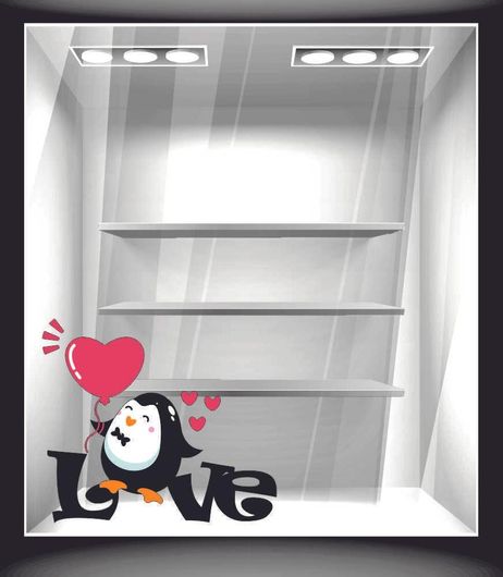 Αυτοκόλλητο Βιτρίνας VAL 10121 Αγίος Βαλεντίνος 42 60x50cm Πολύχρωμο