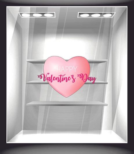 Αυτοκόλλητο Βιτρίνας VAL 10123 Αγίος Βαλεντίνος 57 60x45cm Πολύχρωμο