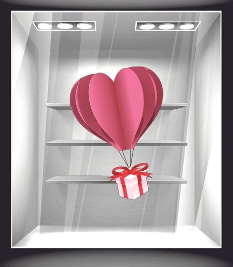 Αυτοκόλλητο Βιτρίνας VAL 10139 Αγίος Βαλεντίνος 60 44x60cm Πολύχρωμο