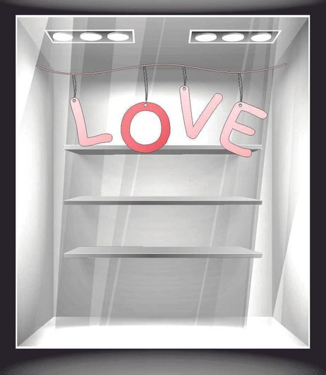 Αυτοκόλλητο Βιτρίνας VAL 10140 Αγίος Βαλεντίνος 62 60x22cm Ροζ