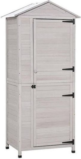 Ξύλινη Αποθήκη Outsunny 845-360 Κήπου 90x63x200cm Γκρι