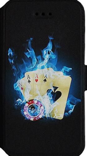 Θήκη Κινητού Book Cover για Samsung Galaxy J1 2015 J100 Δερματίνη Poker Time Black