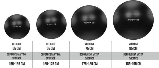 GymBall Life Fit Pro 55cm 85cm Μαύρο