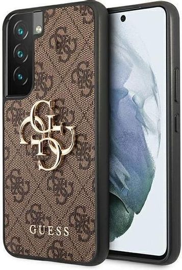 Guess 4G Big Metal Logo Back Cover Πλαστικό Καφέ Galaxy S22 5G