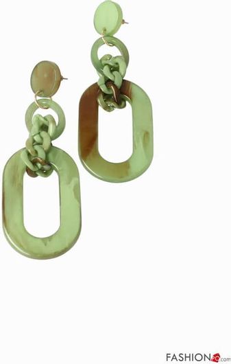 Σκουλαρίκια Καρφωτά με Λαδί Κοκάλινες Χάντρες