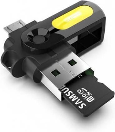 Card Reader Ezra 21650 micro USB microSD Μαύρο