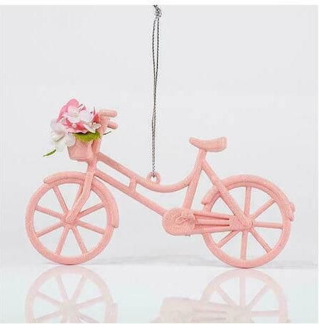 Χριστουγεννιάτικo Στολίδι Ποδηλατάκι Eurolamp 600-44673 8cm Ακρυλικό Ροζ