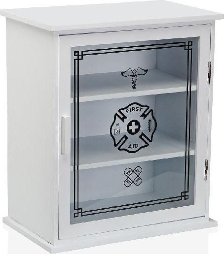 Φαρμακείο Πρώτων Βοηθειών BigBuy Ξύλινο Τοίχου 31x36x18cm Λευκό