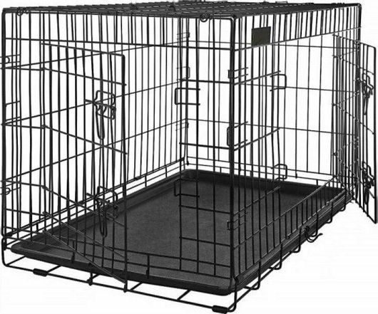 Κλουβί Crate Συρμάτινο με 2 Πόρτες L 91x57x63.5cm Μαύρο