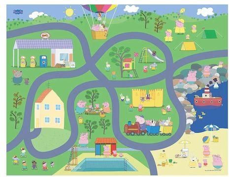 Αφρώδες Χαλάκι Megamat PP022000 με Αυτοκινητάκι Peppa Pig 120x90cm