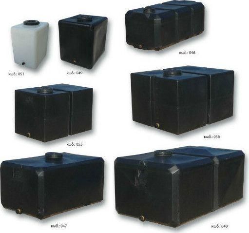 Πλαστική Δεξαμενή Bakoplast Νερού Πετρελαίου Λαδιού Παραλληλεπίπεδη Οριζόντια 500lt Μαύρη