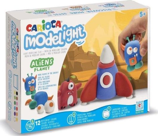 Πηλός Carioca Modelight Maxi Play Box Aliens για 5+ Ετών 180gr